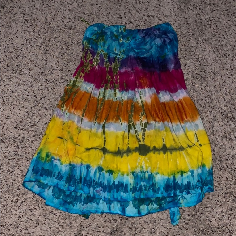 Rainbow colored dress. Boutique style dress